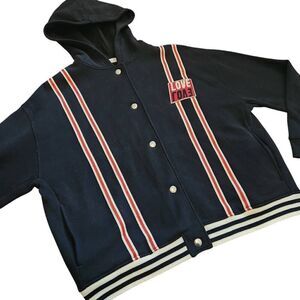 Sandro Paris Love Jacket Mens Large 40 Varsity Bomber Hoodie